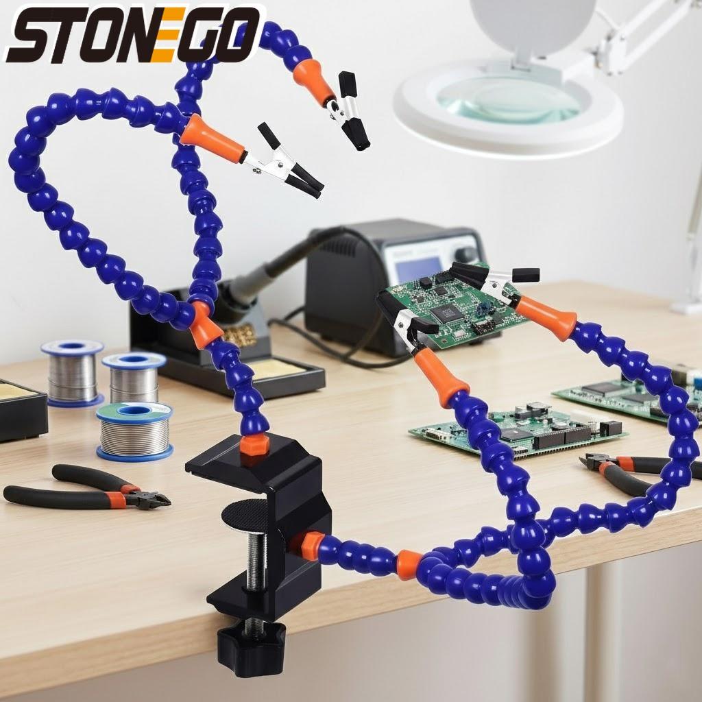Electronics Soldering Iron Clamp Plastic Table Holder PCB Fixture Helping Hands Repair Tools Kit