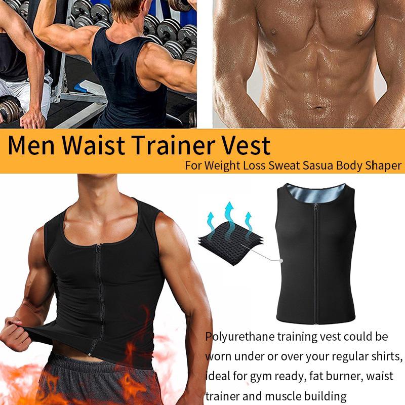 Europejska i Amerykańska Męska Kamizelka Sauna Pot Body Shaper do Kontroli Brzucha i Fitnessu.