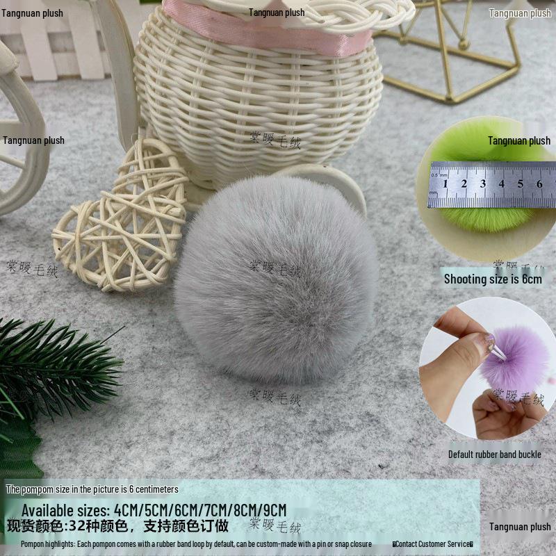 Multi-Color Faux Rabbit Fur Pom Pom for Bags, Clothing, Shoes, and Hats
