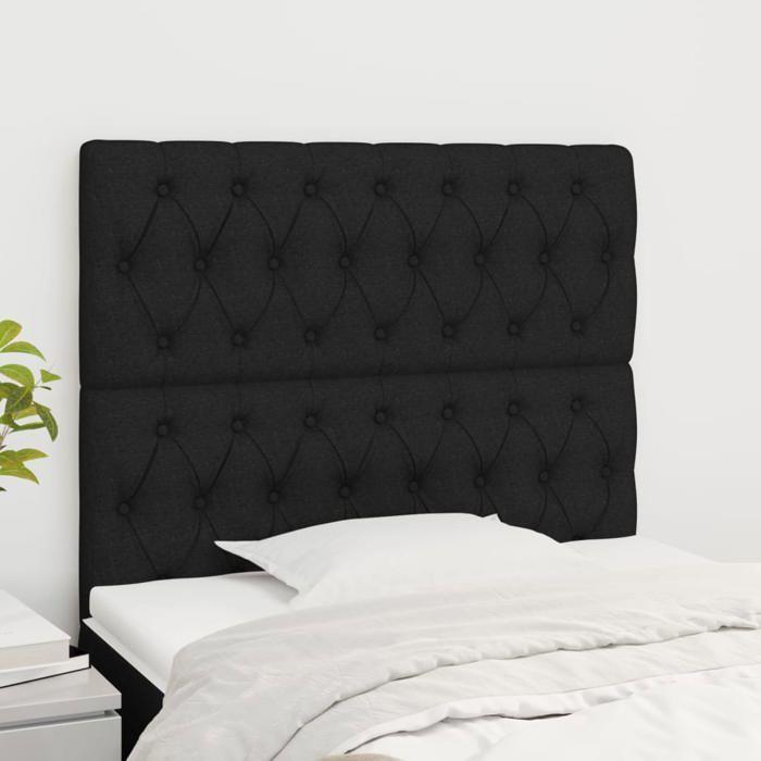 Tête de lit - Maison Exclusive - 90x7x118/128 cm - Noir - Hauteur réglable
