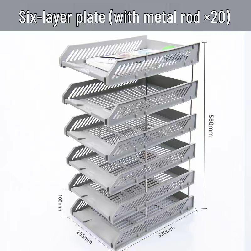 Mehrschichtiger Schreibtisch-Organizer: Aktenhalter & Bücherregal