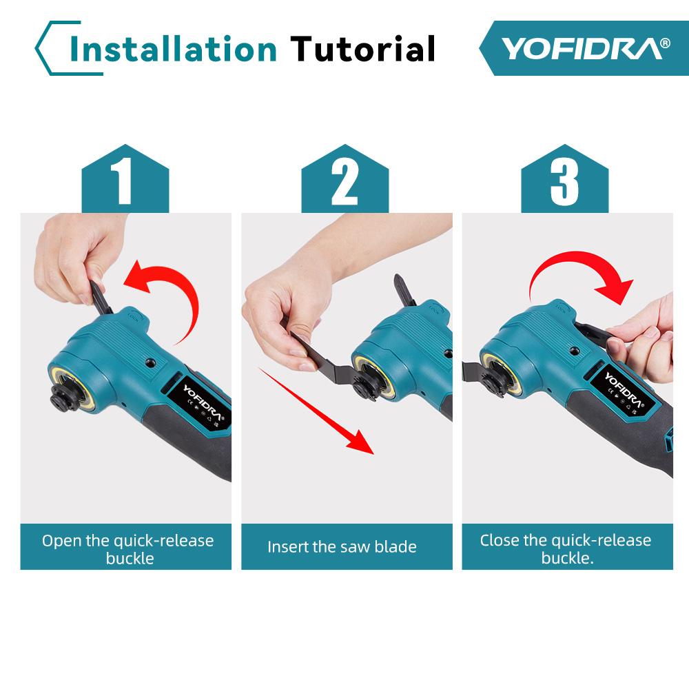 Yofidra Brushless Quickrelease Oscillating Tool 20000OPM Electric Saw Trimmer Woodworking Power Tool For Makita 18V Battery Pin