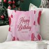 Pink Cherry Cherries Butterfly Pillow Case Plush Fabric Soft Double Sided Print Sofa Cushion Cover Throw Pillow Covers