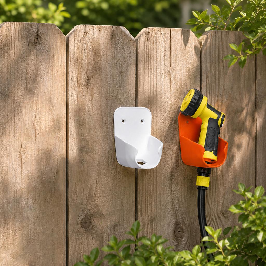 Wall Mounted Garden Hose Nozzle Holder Storage Bracket Durable Plastic Hose Spray Gun Organizer for Outdoor Gardening Equipment