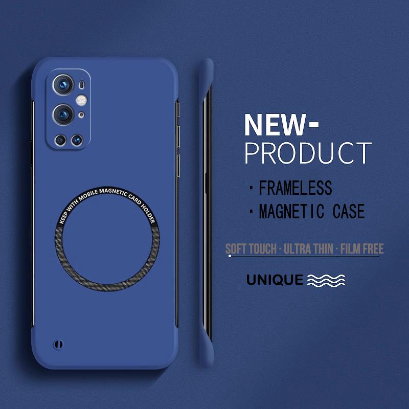 Ultra Thin Hard PC Magnetic Frameless Phone Case For Oneplus 9R 8 9 Pro 8T Protective Matte Color Solid Cover