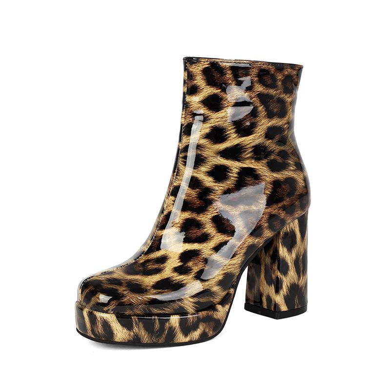 FOREADA Women Ankle Boots Square Toe