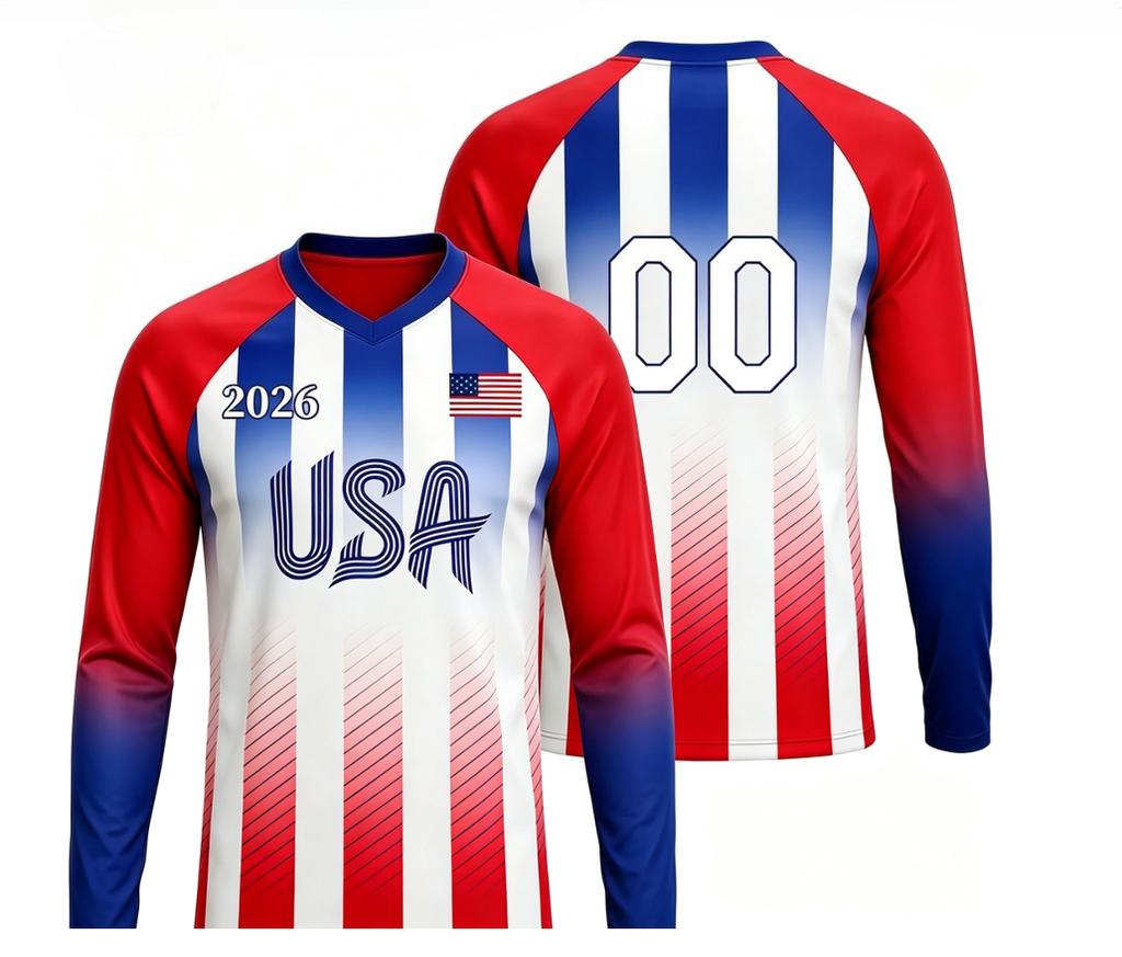 2026 new American football long sleeved jersey breathable casual sportswear 3D printed top unisex