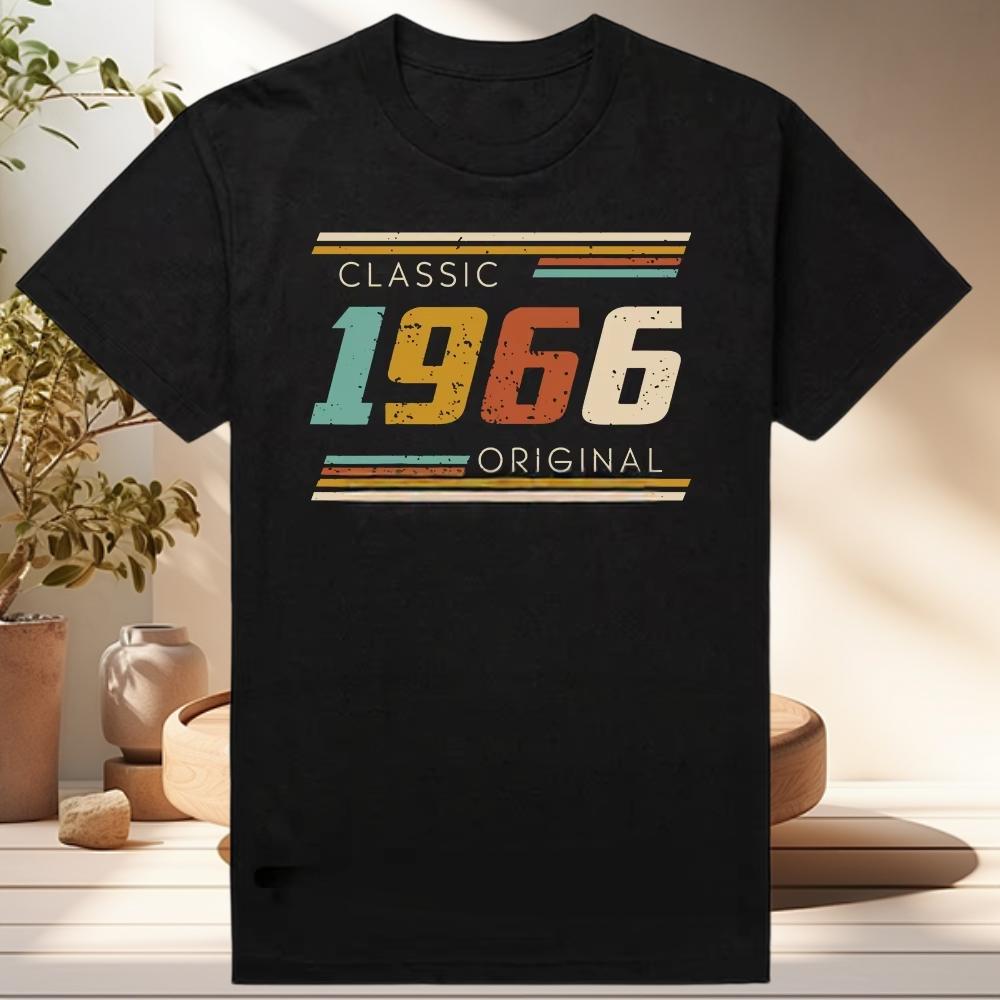 Retro 60s Clothes Vintage Made in 1966 All Original Parts T Shirt Men Husband Dad Birthday Gifts T Shirt Born in 1966 Tshirt
