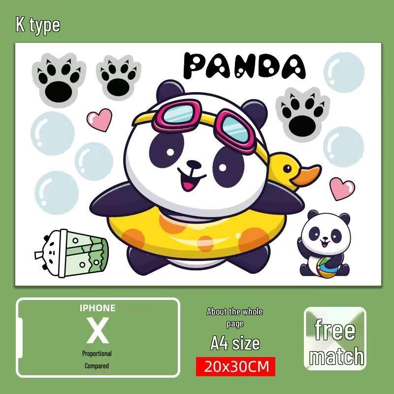 Panda Design Waterproof Electric Vehicle Sticker - Creative Scratch Cover