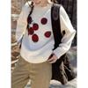 Gentle Tomato 2025 Jacquard Knit Sweater: Casual Loose Korean Style, Round Neck, Soft & Fluffy Autumn/Winter Top