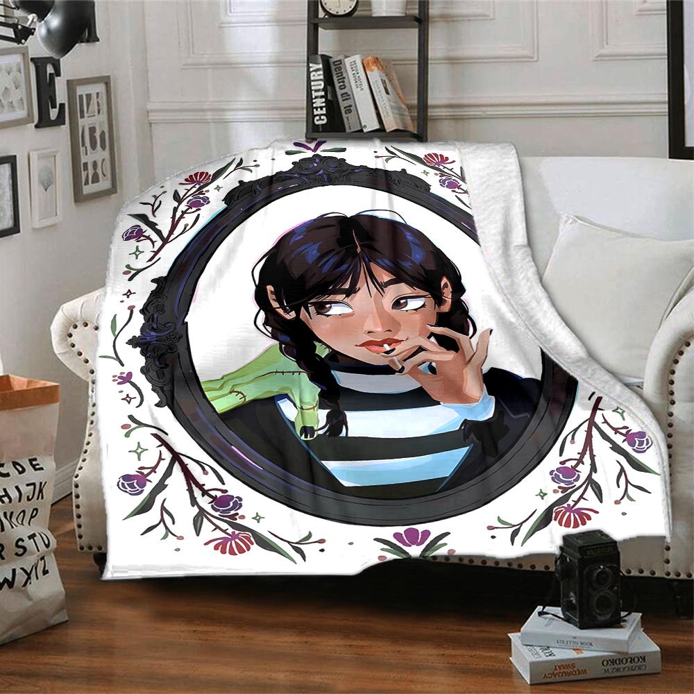 1pc Addams Family Wednesday9 Blanket, Gift, for Men and Women, Soft Blanket, Good for Sofa Bed Couch Travel, Lightweight Flannel Blanket