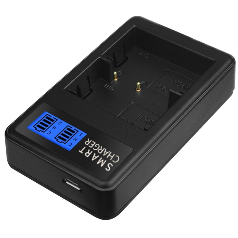 Convenient and Portable BP511 LCD Double Slot Charger Camera Battery Charger for 10D,20D,30D,40D,50D,D60,MV630i Battery