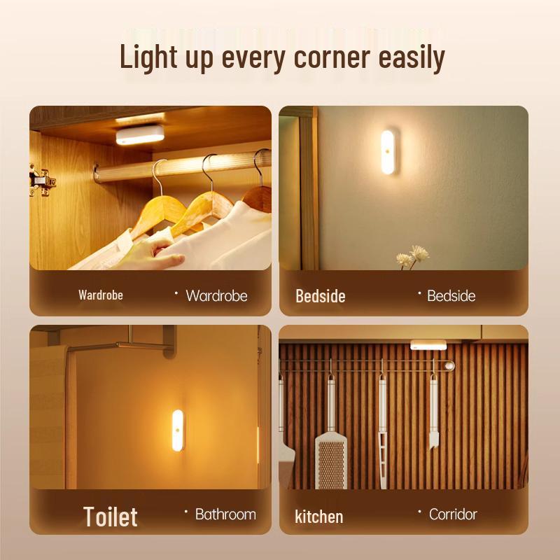 Smart Wireless Night Light - Rechargeable, Sound-Controlled, Motion-Activated for Home