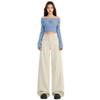 Thirteen Lines Women's High Waist Apricot Denim Wide Leg Pants
