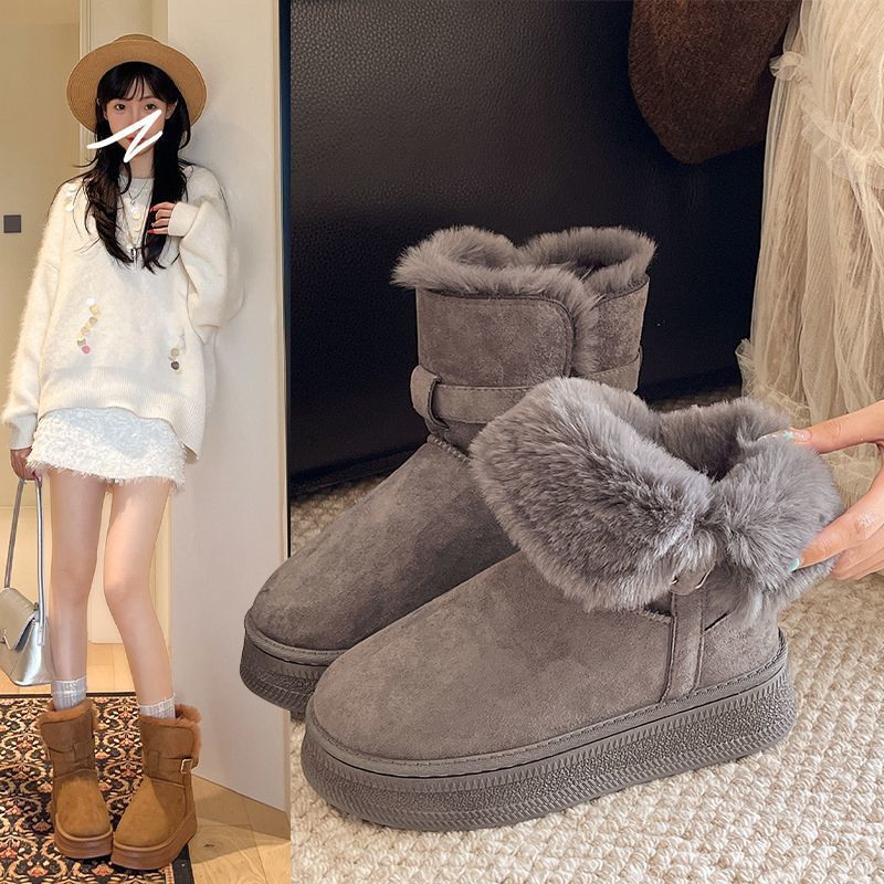 Cizme de zăpadă rezistente la frig pentru femei, noi de iarnă, super la modă, cu catifea groasă, călduroase, versatile, pantofi de bumbac pentru femei