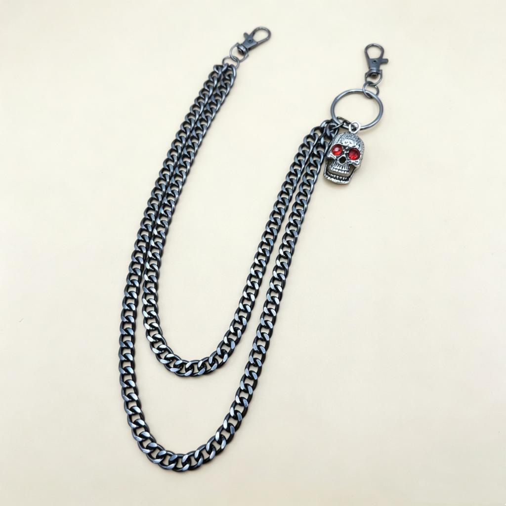 European and American Jewelry Skull Trouser Chain High-end Hip-hop Chain Punk Waist Chain Pendant Trouser Chain