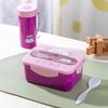 Cartoon Lunch Box Mug Set Portable Plastic Bento Box With Fork Kids Lunch Box Food Storage Container Food Holder