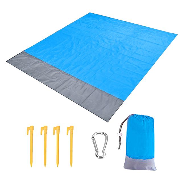 Oversized Beach Towel Mat Sand Free Beach Wind Proof Waterproof Picnic Blankets Beach Mat Oversized Pocket Picnic 4 Anchor