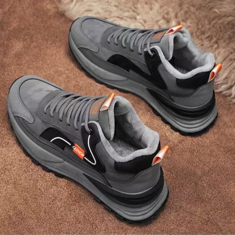Men Winter Fleece Lined Warm Cotton Shoes Waterproof Non-Slip Thick Sole Wear Resistant Work Safety Sneakers