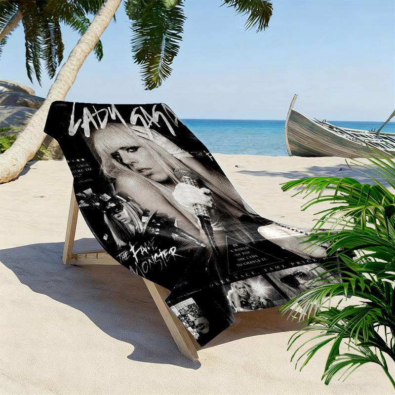 Gaga Print Strandtuch, Großes Weiches Schnelltrocknendes Handtuch für Strand Camping Schwimmen