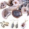 1 PC Irregular Shape Collectible Specimen Raw Gemstone Healing Stones Crystal Cluster Natural Agate Geodes Drusy Quartz Slice