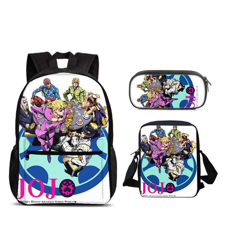 Fundamental Round Front Tote Everyday Backpack Pen Bag ice Bag 3Pcs Set Versatile Comic Male or Female School Birthday Best Gift