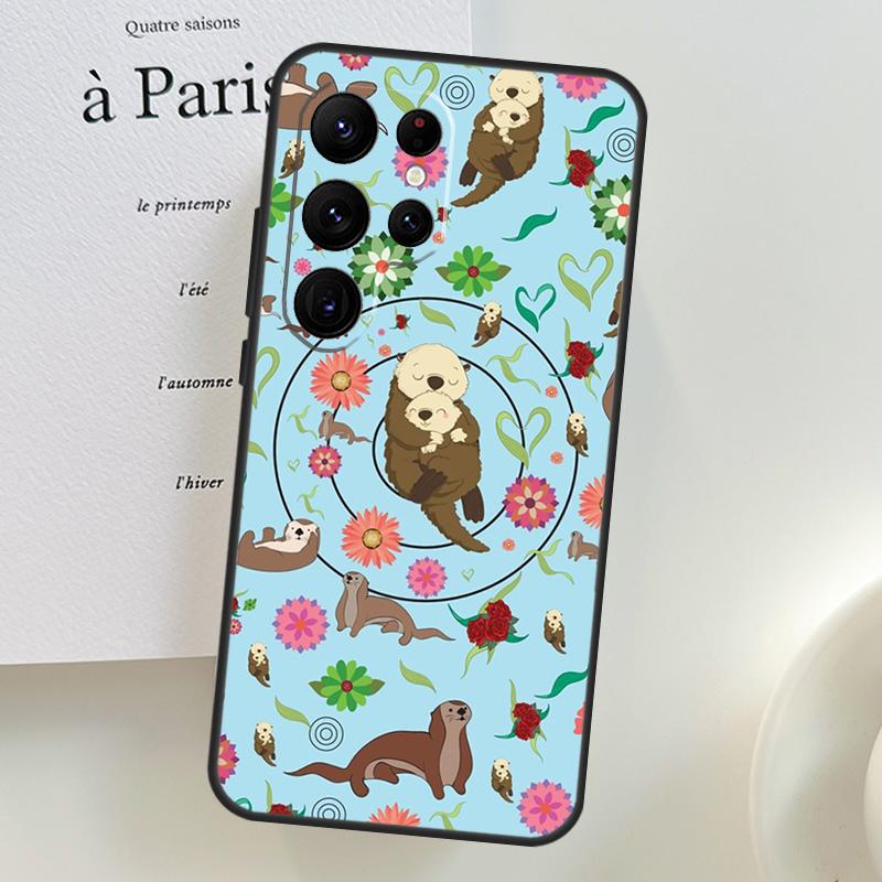 Sea Otter Pattern Case For Samsung Galaxy S26 Ultra S25 S23 S22 S21 S24 Ultra S10 S20 Plus S25 FE Phone Cover