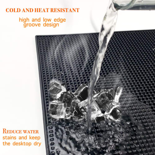 EXCO Coasters, High-Quality Silicone and Ceramic Coasters, Heat-Resistant, Non-Slip, Tea Trays, Multiple Styles to Choose from (Black Rectangle)