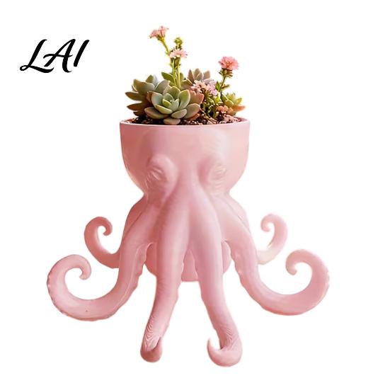 Garden Decoration Planter 3D Printed Octopus Vase Shaped Flowerpot Creative Pot Porch Flowerpot Funny Animal Statue for Indoor Outdoor Plants