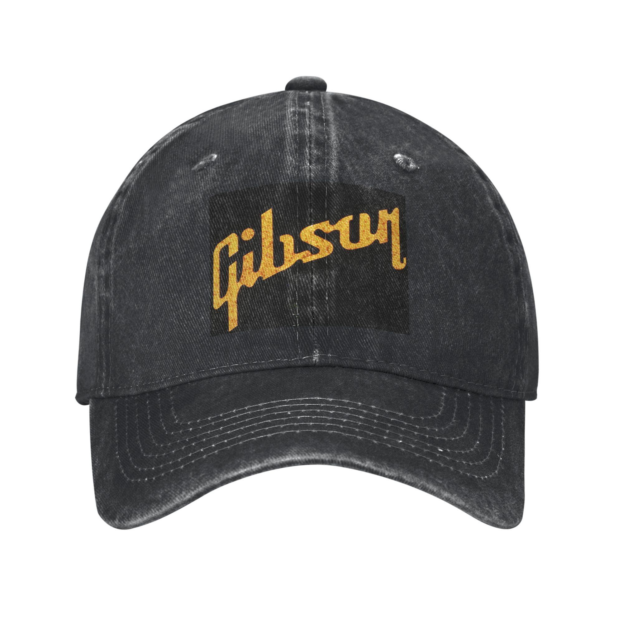 

Кепка з випраного деніму з логотипом Gibson Music Повсякденні бейсболки Регульована кепка Літні унісекс бейсболки One Size