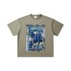260 GSM Double Yarn 32 Count 100% Cotton Blue Lock V3 Print Unisex Heavy Cotton T Shirt