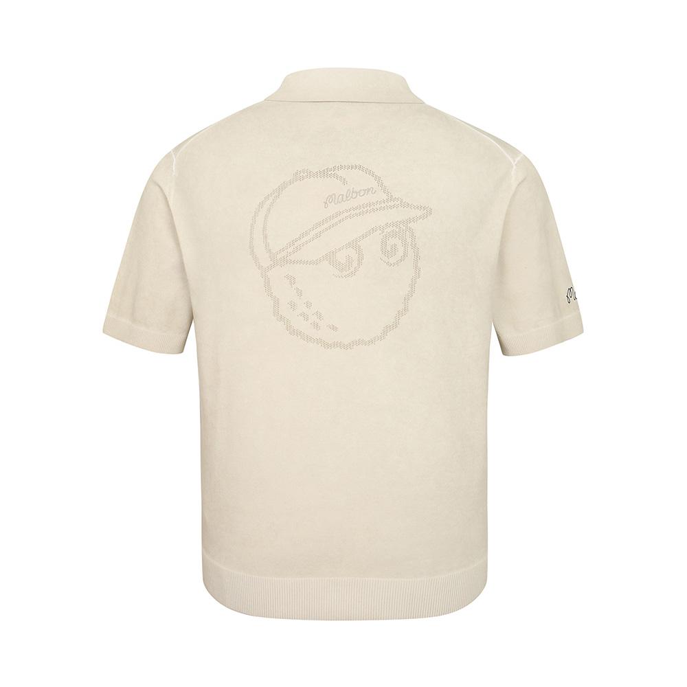 MALBON GOLF Cold-Dyed Short Sleeve Knit Beige (Man)