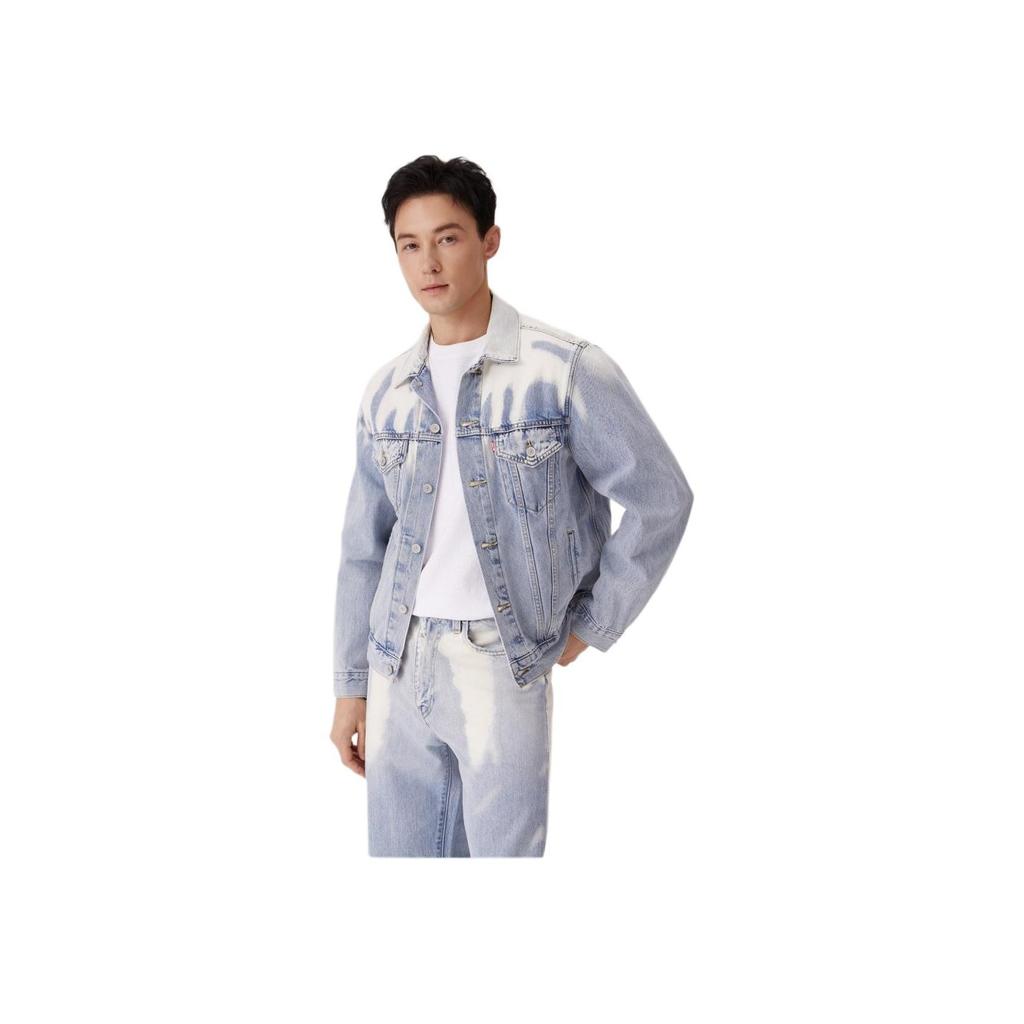 Levis SS25 Cool Series Front Double Button Closure Pocket Collar Denim Jacket Men jackets Light-Blue 003MH-0003
