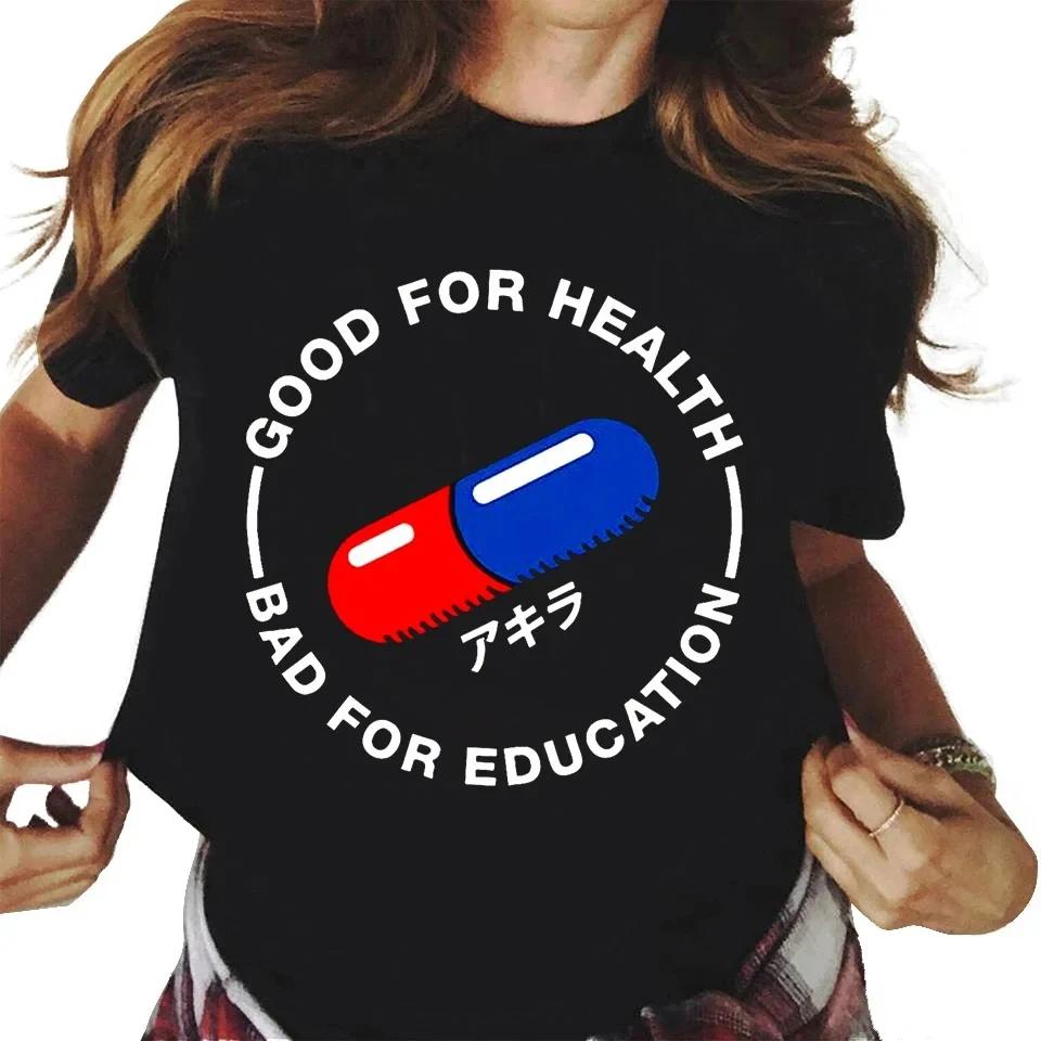 New Fashion Akira Anime Printed Cotton Women's Y2k T-shirt Casual Manga K Otomo Tokyo Short Sleeve Round Neck Plus Size T-shirt