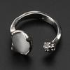 Natural Stone Ring Hollow Rings for Women Y2K Trend Ring Fashion Finger Jewelry