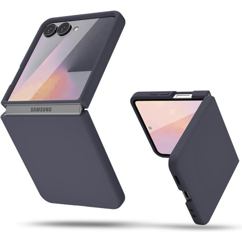 Applicable To The New Samsung ZFlip7Fe Folding Mobile Phone Case Zflip6 Liquid Silicone Protective Case Anti Fall Solid Color Soft