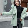 Faux Fur Collar Zip Up Jacket Coat, Elegant Long Sleeve Drawstring Waist Warm Outerwear for Fall & Winter, Women'S Clothing