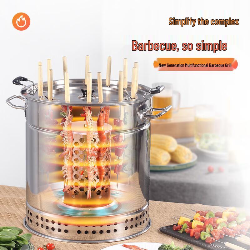 Jimei Outdoor Portable Stainless Steel Charcoal BBQ Grill One Size