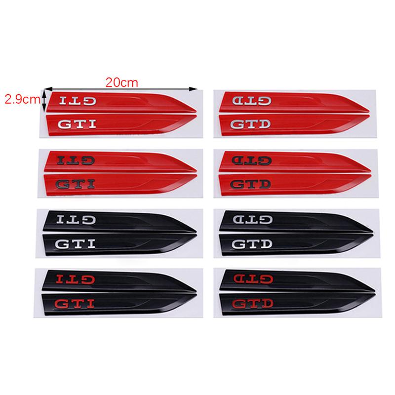 2026 Hot For Volkswagen VW 3D ABS  GTI GTD Emblem Badge Car Door Fender Stickers For  Volkswagen VW Golf 4 5 6 7 8 MK3 MK4 MK5 M