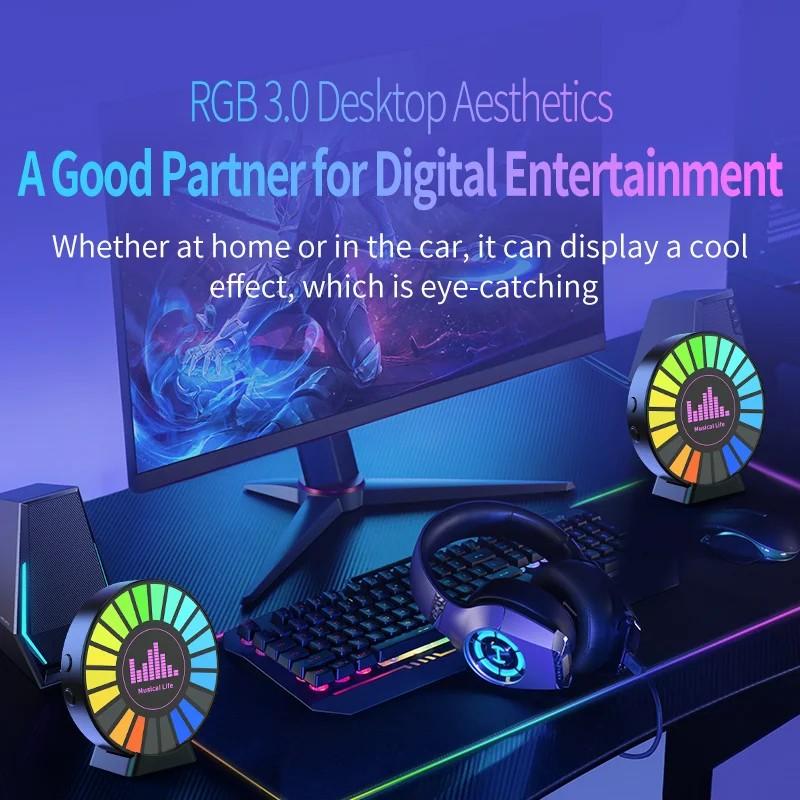 2-in-1-Auto-RGB-Atmosphären-Musiklicht und Auto-Aromatherapie, sprachgesteuertes Pickup-Licht, dekoratives Desktop-Licht