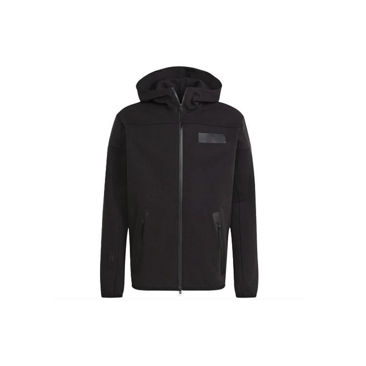 adidas Jacken Herren Schwarz Kapuzenpullover Mäßige Arbeitskleidung H31037