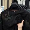 New Spring and Autumn Men's T-shirt Long Sleeve Versatile Round Neck Fashion Trendy Casual Top for Young and Middle-aged People
