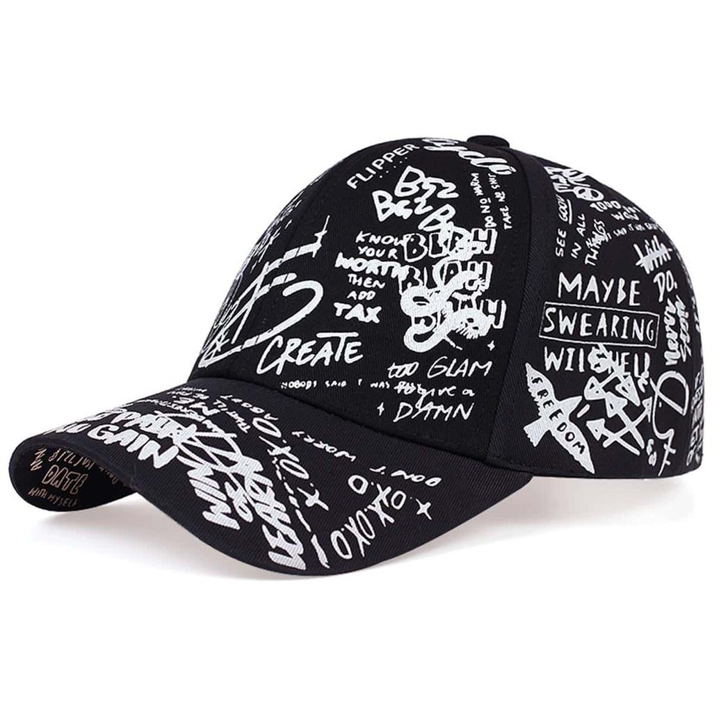 Graffiti Printing Baseball Cap Adjustable Cotton Hip Hop Street Hats Spring Summer Outdoor Leisure Hat Couple Caps
