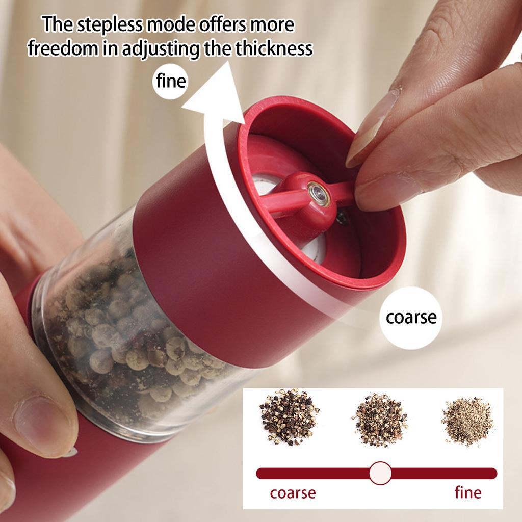 Rechargeable Peppercorns Grinder with Transparent Window Adjustable Coarseness Electric Spices Mill Kitchen Accessory