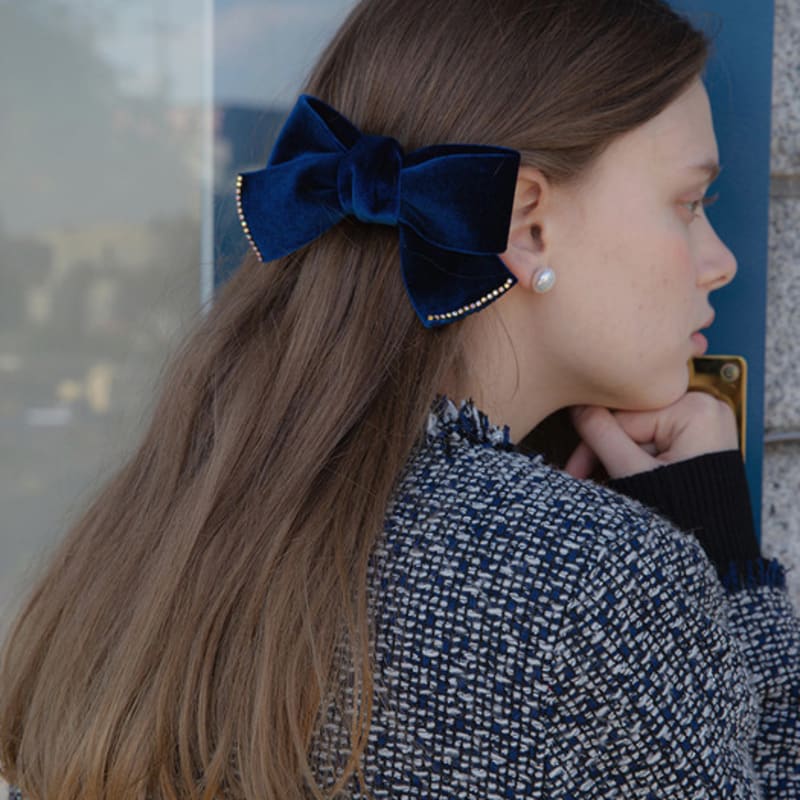 Jean Paul Clarisse Stone Velvet Ribbon Hairpin JP-21-020AB