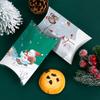 12/24pcs Christmas Pillow Shape Treat Candy Boxes Xmas Eve Cookie Gift Packaging Box 2025 Merry Christmas New Year Present Decor