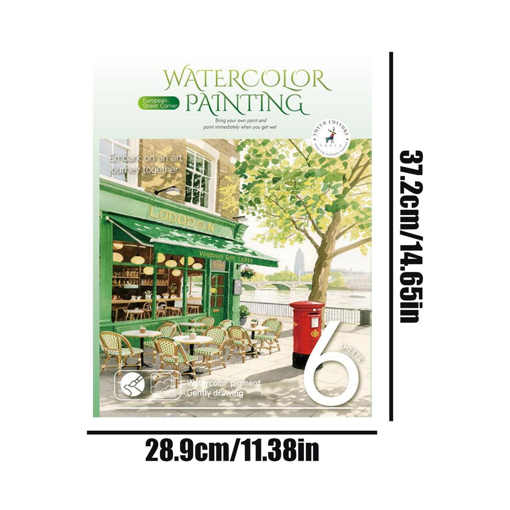 Watercolor Paint Set 12 Colors Beginner Portable Workbook With Pen Watercolor Painting Pen For Home Studio School College Travel