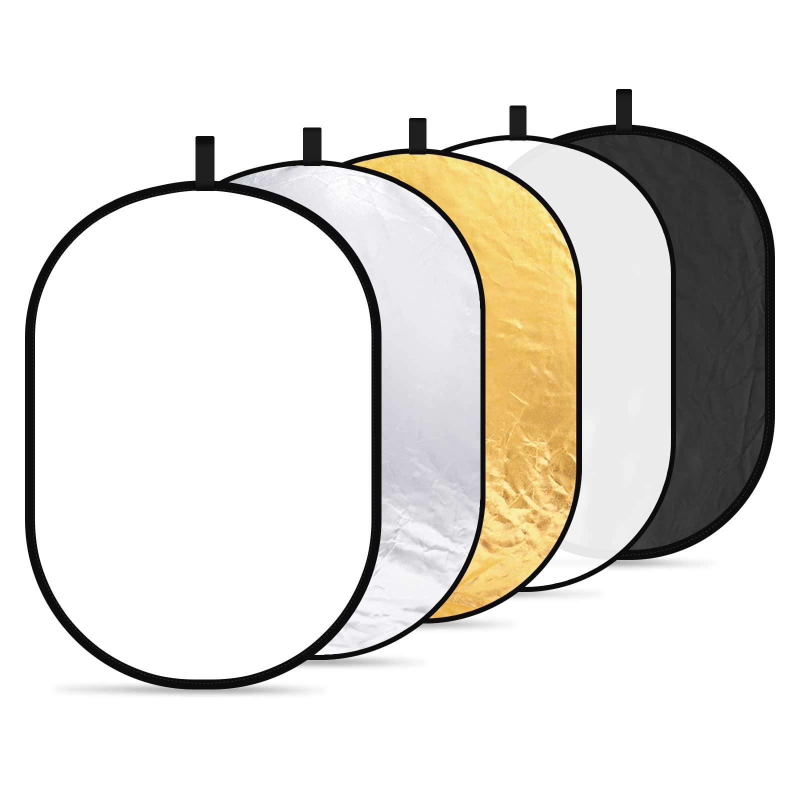 

NEEWER 5-in-1 Photography Foldable Reflector (Silver, Gold, White, Black, Translucent) (60cm x 90cm) [Parallel Import]