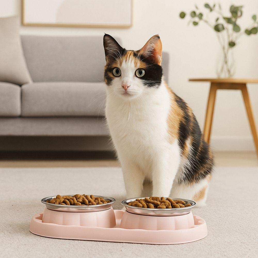 Stainless Steel Pet Food Bowl Leakproof Pet Dog Feeder Simple Dog Food Dispenser  For Cats Dogs