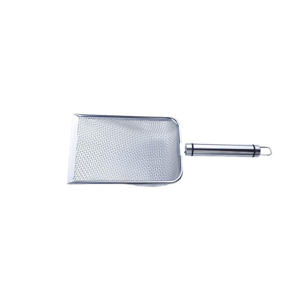 Stainless Steel Cat Litter Poop Scoop with Small Holes - Pet Cleaning Tool for Bentonite and Walnut Sand.